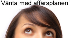 Vänta med din affärsplan